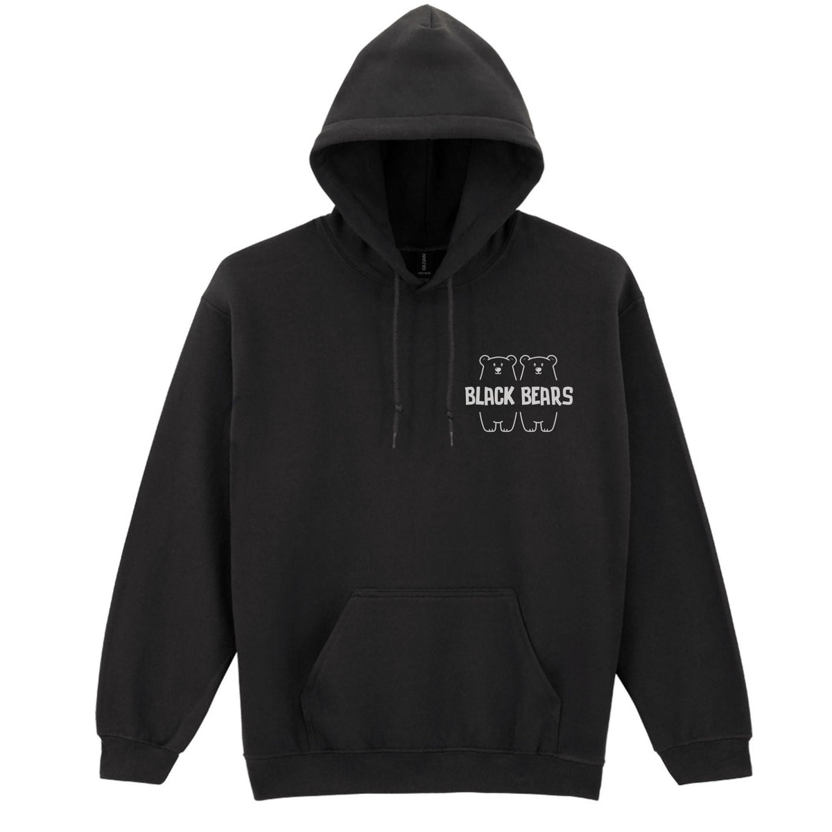 Black bears custom logo printed hoodie on white background