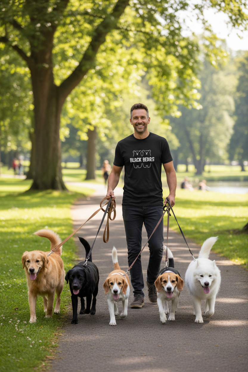 Black t-shirt with 'Black Bears' text and bear graphics on a white background