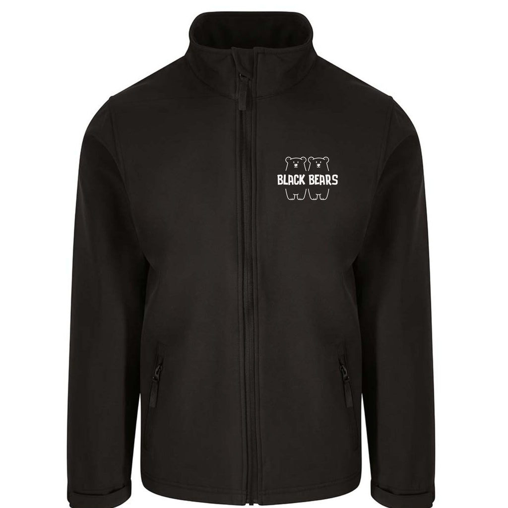Softshell jacket printed with your custom logo printed to order in scotland by black bears merch